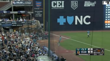 Bryan Ramos makes a catch against the netting
