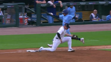 Ernie Clement out at first after review