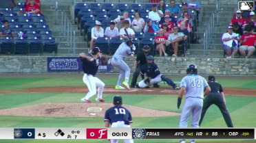 Alexander Frias homers (1) on a fly ball to center field. Brady Ebel scores. Juan Ortuno scores.