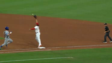 Pete Crow-Armstrong is out at first after review