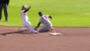 Victor Caratini catches Blaze Alexander stealing after a review