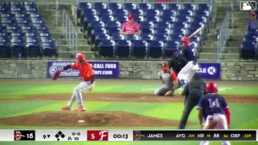 Coy James singles on a line drive to center fielder Jhomnardo Reyes. Cristhian Vaquero scores. Everett Cooper III to 3rd. Luke Dickerson to 2nd.