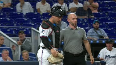 Nick Fortes takes two foul balls off glove hand