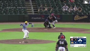 Carter Graham singles on a ground ball to center fielder Mac Horvath. Carlos Sanchez scores. Ruben Ibarra to 3rd. Cam Collier to 2nd.