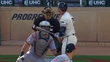 Brooks Lee is hit by an unusual pitch