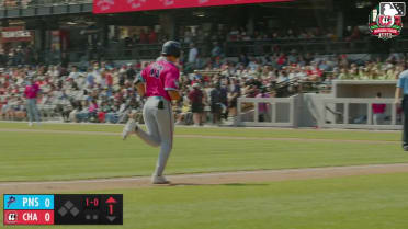 Fenwick Trimble homers (3) on a line drive to left field. Brendan Jones scores.