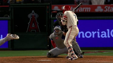 Jo Adell is hit by the pitch after review