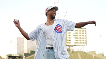 Tyrese Haliburton tosses out the first pitch