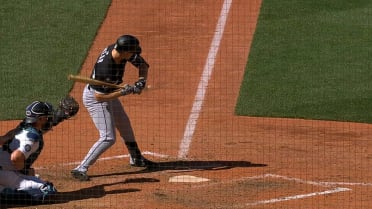 Curtis Mead is hit by a pitch after review