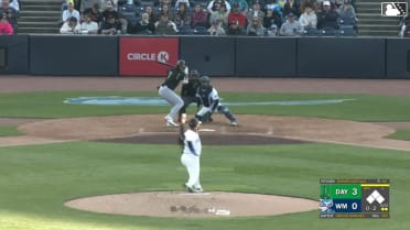 Carlos Sanchez homers (1) on a fly ball to left center field.