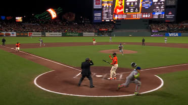 Patrick Bailey scores on a passed ball