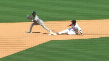 José Caballero gets the forceout after a review