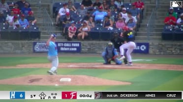 Luke Dickerson homers (11) on a fly ball to center field.