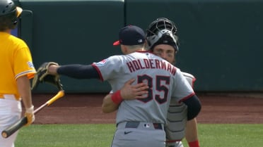 Colin Holderman records the final out of the game