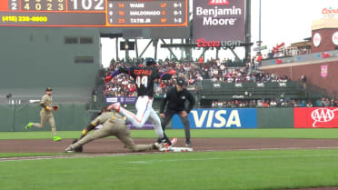 Tyler Fitzgerald hits infield single after review