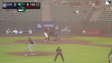 Cristian Arguelles singles on a soft line drive to right fielder Bobby Blandford. Landyn Vidourek scores.