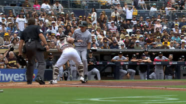Freddy Fermin makes the tag at home plate