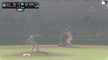 Gavin Turley homers (8) on a fly ball to left field. Breyson Guedez scores.