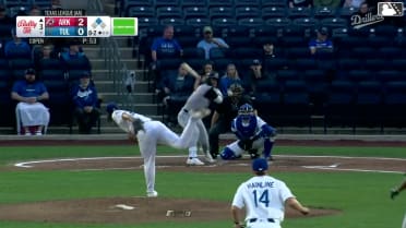 Lazaro Montes doubles (3) on a line drive to left fielder Zyhir Hope. Hunter Fitz-Gerald scores.