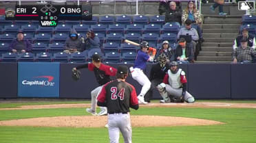 A.J. Ewing drills his first homer of the year