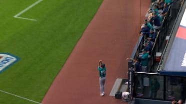 Seattle ball boy makes a nice catch on Bailey's foul