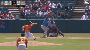 Jacob Cozart homers (7) on a fly ball to right field. Alfonsin Rosario scores.
