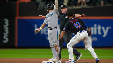 Javier Sanoja out at second after review 