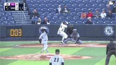 Wilson Rodriguez doubles (7) on a sharp line drive to right fielder George Wolkow. Kaeden Kent scores.