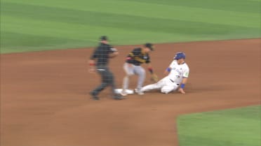 Yasmani Grandal throws out Varsho after a review 