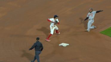 Red Sox turn double play after review