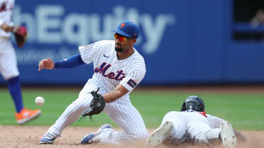 Jorge Mateo steals second base after review