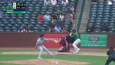 Axiel Plaz singles on a ground ball to left fielder Yophery Rodriguez, deflected by second baseman Mason White. Dylan Palmer scores.
