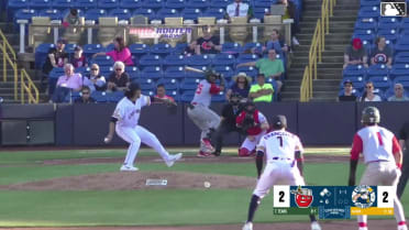 Kavares Tears singles on a line drive to center fielder Aaron Walton. Kerrington Cross scores. Rosman Verdugo scores.