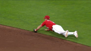 Matt McLain's impressive diving stop