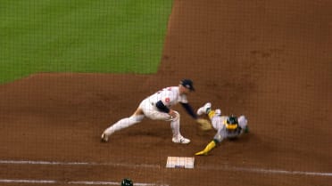 Henry Bolte out at first after replay review