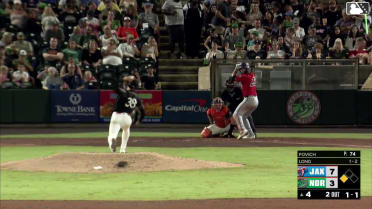 Jonathon Long singles on a line drive to center fielder Jud Fabian. Brendan Jones scores.