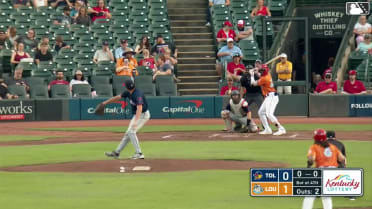 Jay Allen II doubles (1) on a sharp line drive to center fielder Cal Stevenson. Michael Chavis scores.