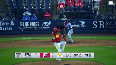 Chris Suero homers (14) on a fly ball to right center field. Mitch Voit scores.