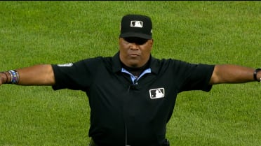 Anthony Seigler is safe at third after a review