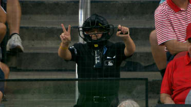 Kid umpire Bradley shows off his calls 