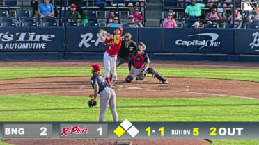 Caleb Ricketts' first Double-A homer of the season 