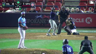 Ivan Luciano doubles (1) on a fly ball to left fielder Tommy Hopfe. Adrian Rodriguez scores.