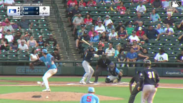 Tirso Ornelas singles on a line drive to right fielder Tyler Whitaker. Romeo Sanabria scores. Tirso Ornelas to 2nd.