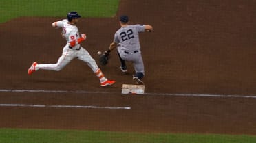 Jeremy Peña out at first after a review