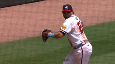 Austin Riley's strong throw from third