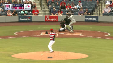 Jaison Chourio doubles (6) on a line drive to left fielder Parks Harber. Nick Mitchell scores.