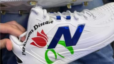 Jacob Misiorowski wears custom Parkinson's cleats