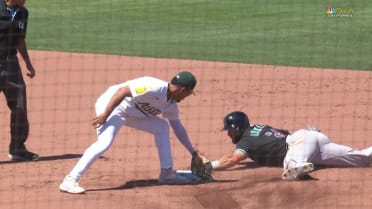 Austin Wynns catches Tyler Locklear stealing