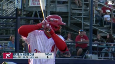 Raylin Heredia homers (11) on a fly ball to left center field.