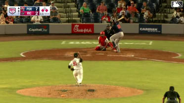 Johanfran Garcia homers (15) on a line drive to left field. Tyler McDonough scores. Justin Gonzales scores.